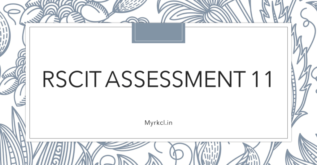 ilearn RSCIT Assessment 11